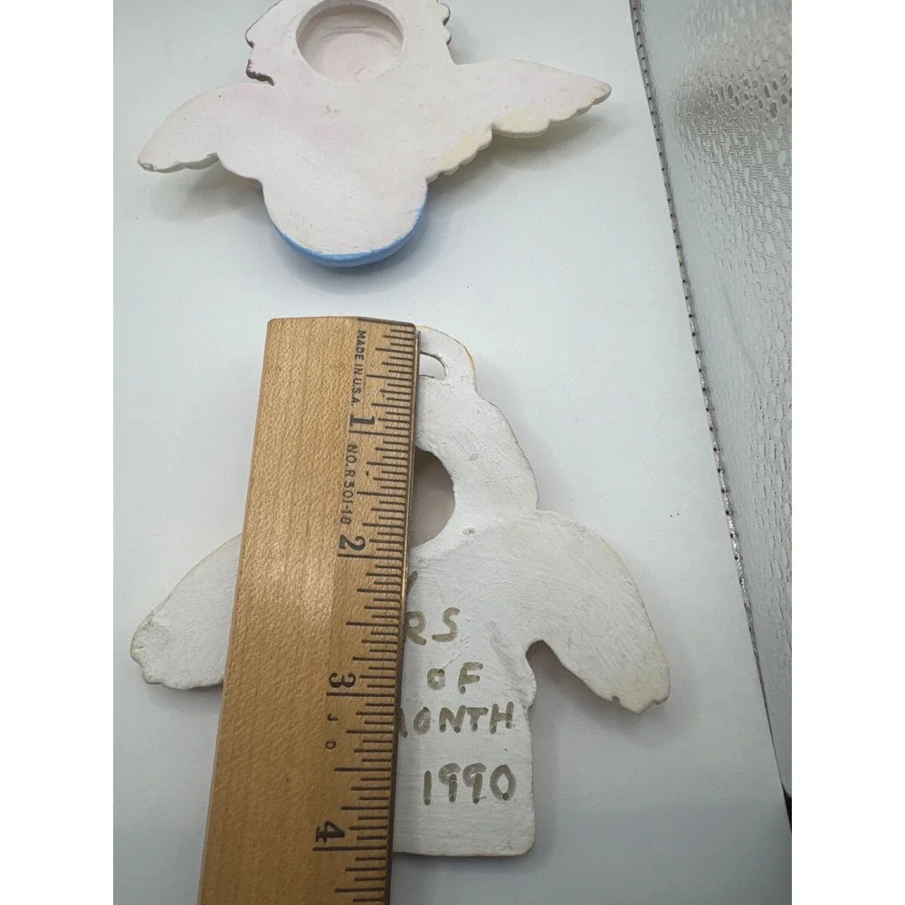 Vintage 1990 Ceramic Musical Angel Wall Plaques Set of 4 Cherubs